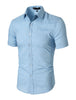 Short Sleeve Lapel Button Down Floral Printed Shirt
