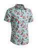 Short Sleeve Floral Print Cotton Beach Hawaiian Shirt