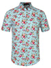 Short Sleeve Floral Print Cotton Beach Hawaiian Shirt