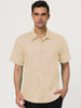 Cotton Lapel Short Sleeve Polka Dot Button Shirt