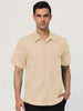 Cotton Lapel Short Sleeve Polka Dot Button Shirt