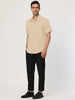 Cotton Lapel Short Sleeve Polka Dot Button Shirt