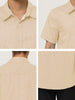 Cotton Lapel Short Sleeve Polka Dot Button Shirt