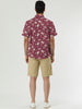Short Sleeve Floral Print Cotton Beach Hawaiian Shirt