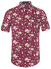 Short Sleeve Floral Print Cotton Beach Hawaiian Shirt