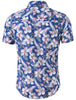 Hawaiian Floral Print Short Sleeve Button Beach Shirt