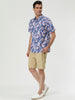 Hawaiian Floral Print Short Sleeve Button Beach Shirt