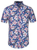 Hawaiian Floral Print Short Sleeve Button Beach Shirt