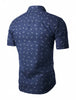 Short Sleeve Lapel Button Down Floral Printed Shirt
