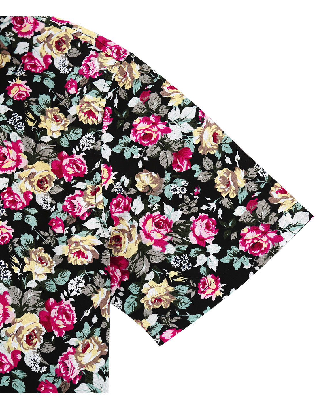 Bublédon Short Sleeve Floral Print Cotton Beach Hawaiian Shirt