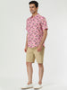 Short Sleeve Floral Print Cotton Beach Hawaiian Shirt