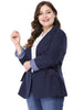 Spandex X Line Notched Lapel Long Sleeve Blazer