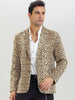 Retro Leopard Printed Luxury Notched Lapel Blazer