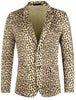 Retro Leopard Printed Luxury Notched Lapel Blazer