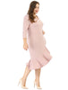 Cocktail V-neck Wrap Ruffled Midi Plus Size Dress