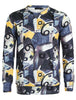 Casual Geometric Digital Print Crew Neck Sweatshirt