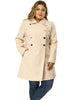 Plus Size A Line Turn Down Collar Double Breasted Coat