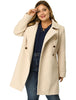 Plus Size A Line Turn Down Collar Double Breasted Coat