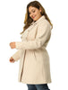 Plus Size A Line Turn Down Collar Double Breasted Coat