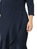 Cocktail V-neck Wrap Ruffled Midi Plus Size Dress