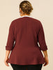 Knit X Line 3/4 Sleeve Button Decor Peplum Blazer
