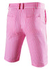 Casual Summer Striped Flat Front Chino Shorts