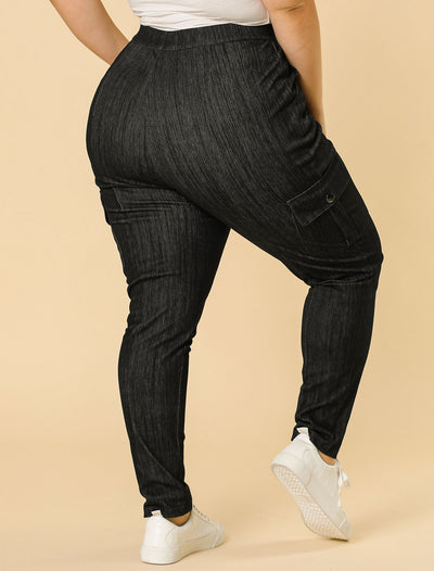 Casual Plus Size Stretchy Skinny Pocket Ankle Pants