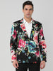 Lightweight Floral Print One Button Prom Suit Blazer