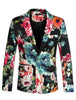 Lightweight Floral Print One Button Prom Suit Blazer