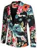 Lightweight Floral Print One Button Prom Suit Blazer