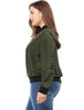 Plus Size Contrast Trim Zipper Pocket Bomber Jacket