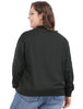 Plus Size Contrast Trim Zipper Pocket Bomber Jacket