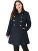 Plus Size A Line Turn Down Collar Double Breasted Coat
