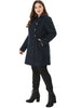 Plus Size A Line Turn Down Collar Double Breasted Coat