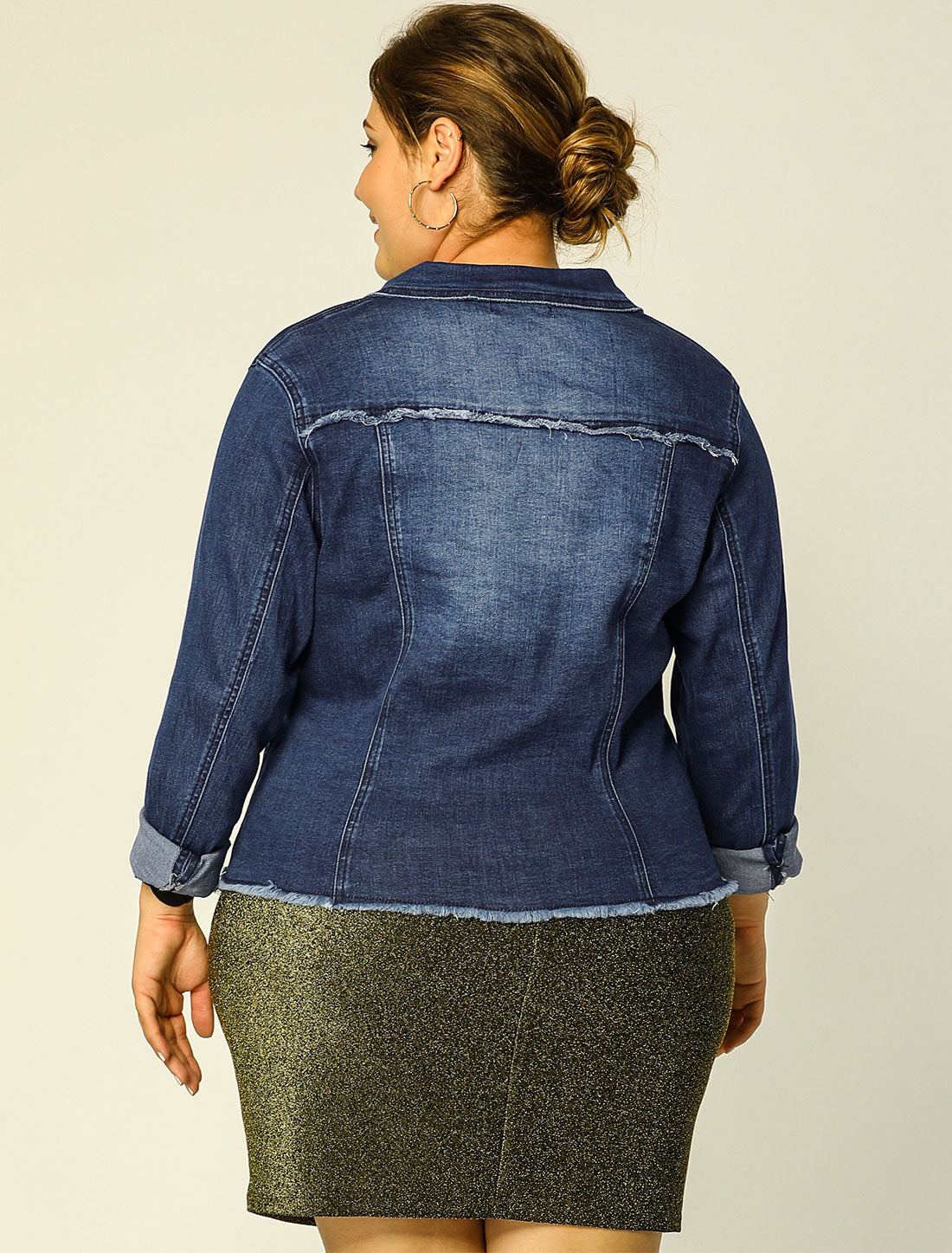 Bublédon Women's Classic Plus Size Denim Jacket