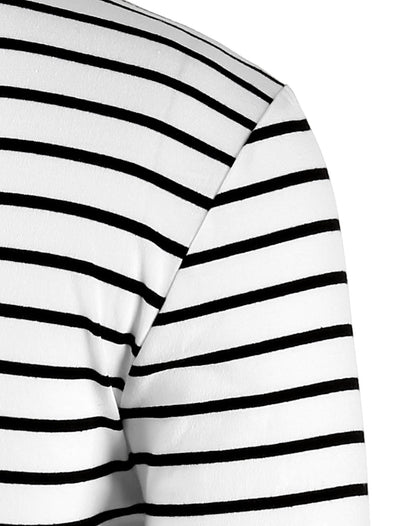 Basic Crew Neck Striped Pullover Long Sleeve Shirt
