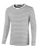 Basic Crew Neck Striped Pullover Long Sleeve Shirt