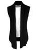 Casual Open Front Irregular Hem Plain Cardigan Vest