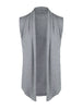 Casual Open Front Irregular Hem Plain Cardigan Vest