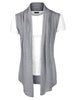 Casual Open Front Irregular Hem Plain Cardigan Vest