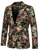 Lightweight Floral Print One Button Prom Suit Blazer