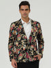 Lightweight Floral Print One Button Prom Suit Blazer