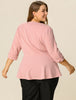 Knit X Line 3/4 Sleeve Button Decor Peplum Blazer