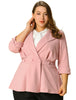 Knit X Line 3/4 Sleeve Button Decor Peplum Blazer