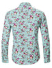 Long Sleeve Aloha Hawaiian Palm Flower Print Shirt