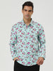 Long Sleeve Aloha Hawaiian Palm Flower Print Shirt