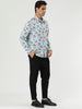 Long Sleeve Aloha Hawaiian Palm Flower Print Shirt