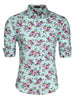 Long Sleeve Aloha Hawaiian Palm Flower Print Shirt