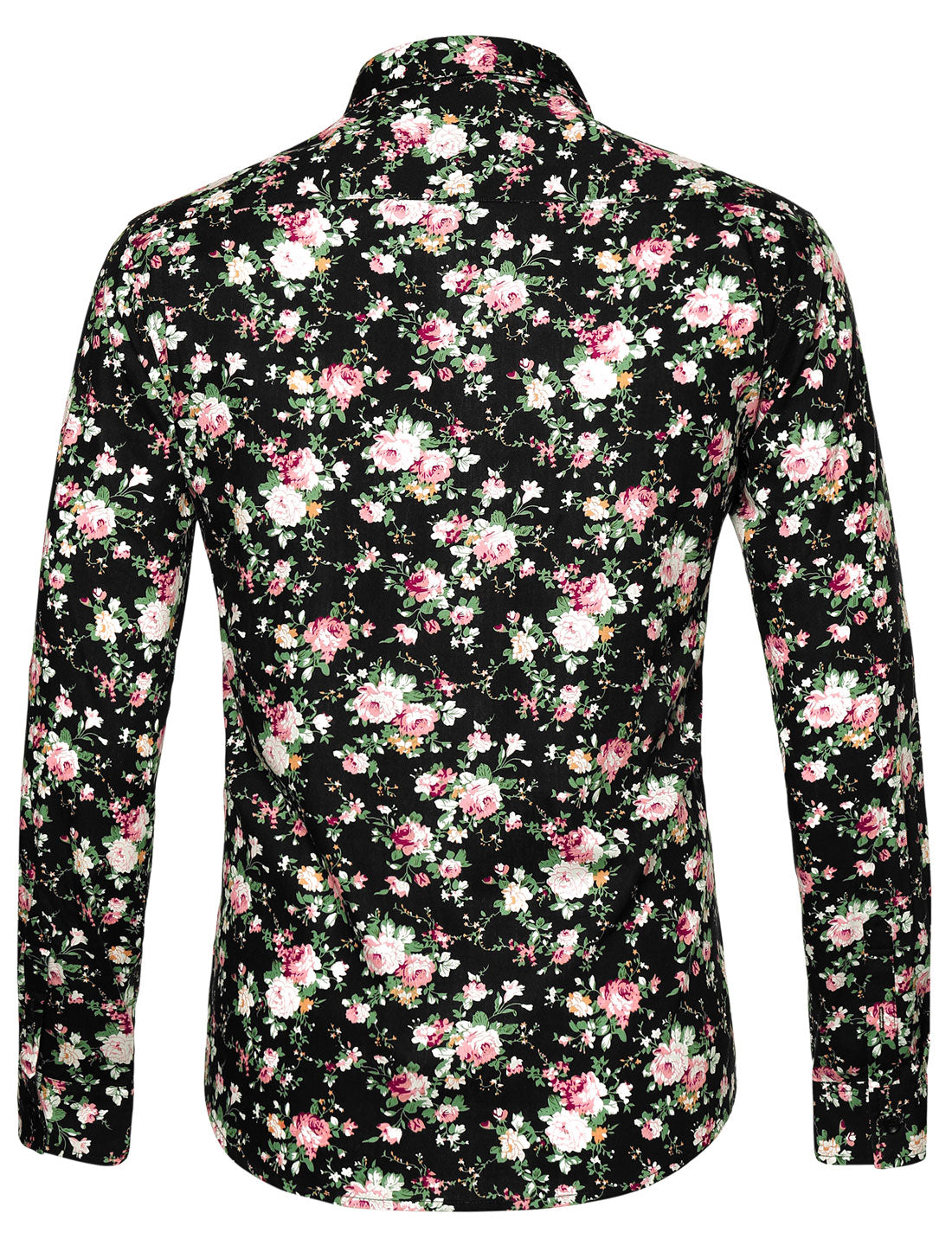 Bublédon Long Sleeve Hawaiian Summer Flower Print Shirt
