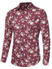 Long Sleeve Aloha Hawaiian Palm Flower Print Shirt